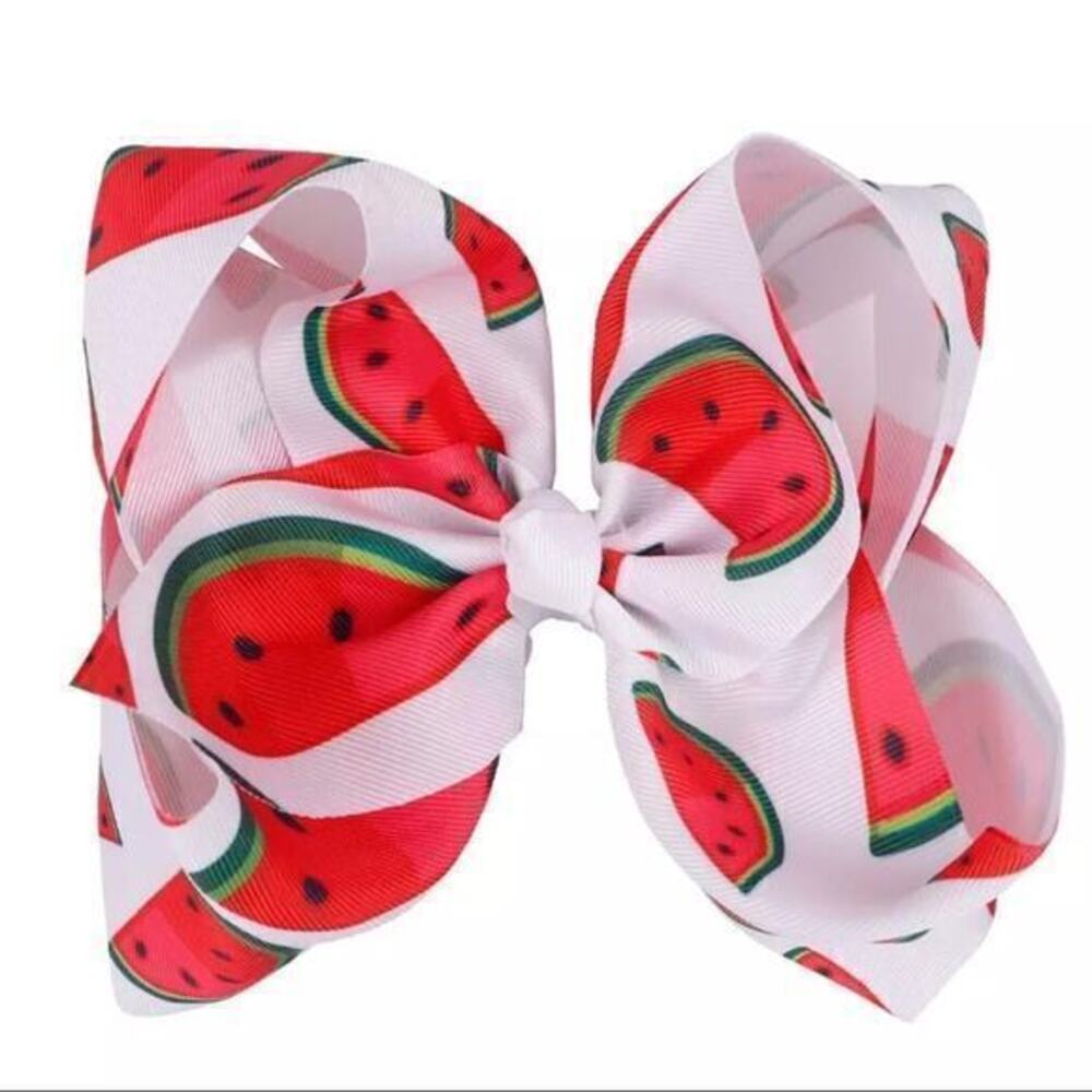 New Two 7” watermelon bows for little girl